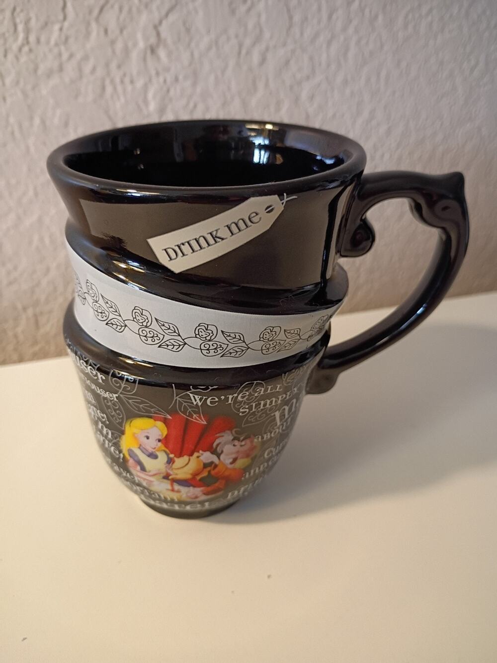 Disney Parks Exclusive Alice in Wonderland Triple Stack Quotes Ceramic Mug